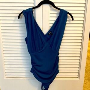 Express body contour bodysuit women’s Size small Teal color dressy tank